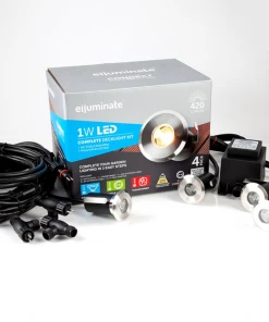 Garden & Deck Lighting Elluminate 4 Piece Stainless Steel Deck Light Kit