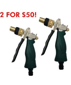 HR Products Trigger Hose Nozzles Adjustable Hose Pistol Gun - 2 Pack