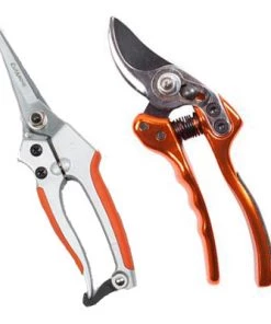 Cut Above Tools Luxury Bypass & 90mm Straight Silver Secateurs Duo